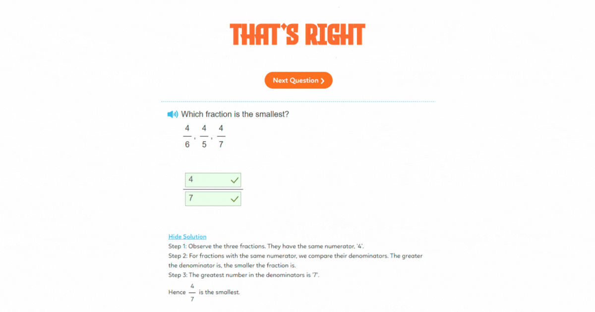A real KooBits math question in action